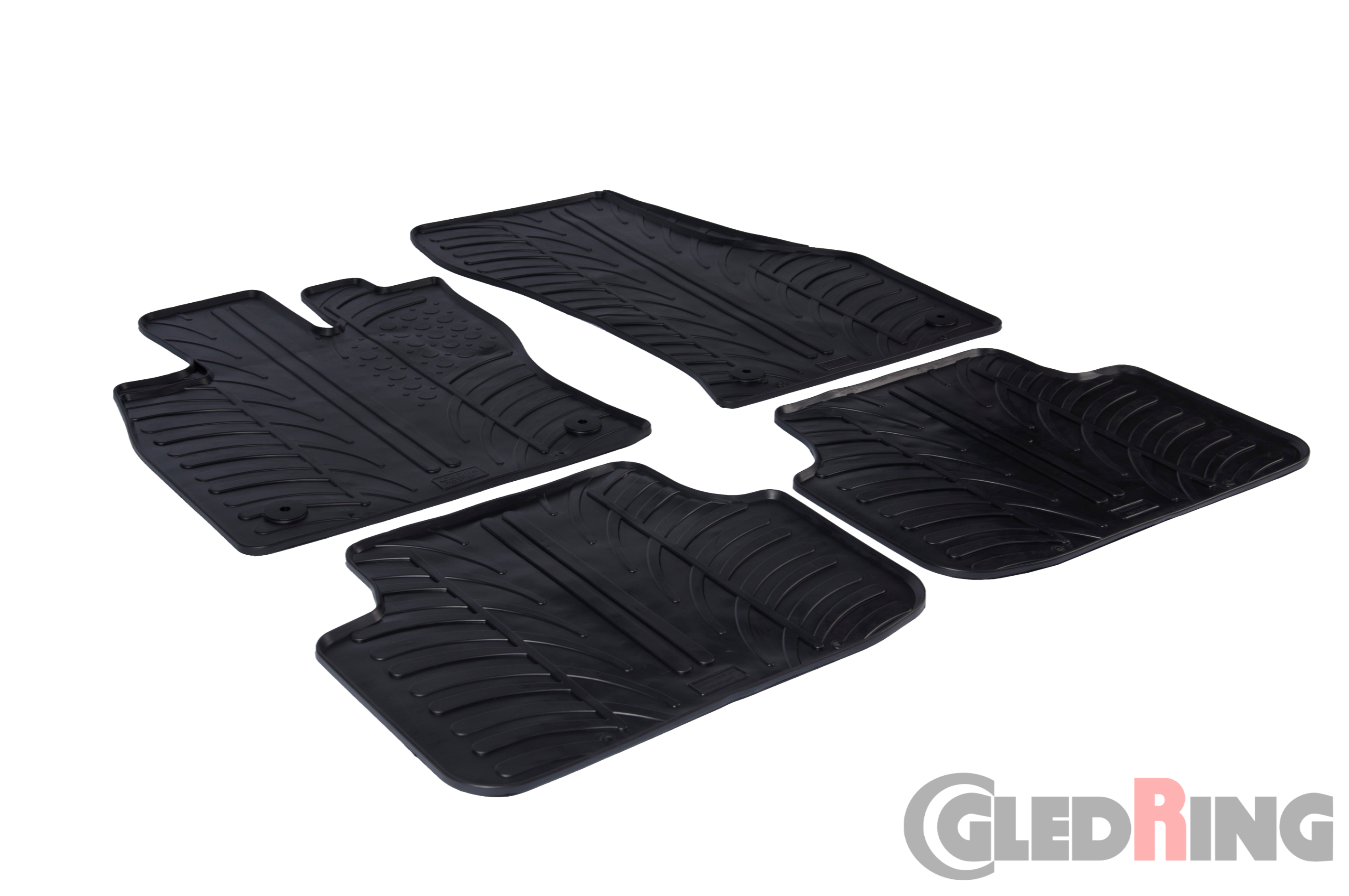 Original Gledring Passform Fußmatten Gummimatten 4 Tlg.+Fixing - SKODA Oktavia III. 2013-> / FL 2017-10.2019 (4 Türig, lim.&estate/combi, Schaltung)